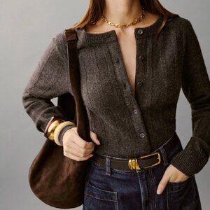 ✨ NWT ✨ Reformation - Hannah Crew Cardigan - Espresso XS
